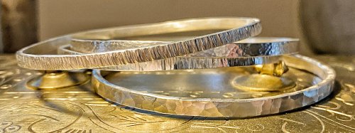 Susan LeGuyader's Classic Bangle Bracelet - , Contemporary Wire Jewelry, Texturing, Butane Torch, Soldering, Solder, classic bangle